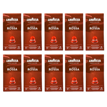 Lavazza Qualità Rossa Coffee Capsules Intensity 10/13 Medium Roast – 100 Pack (Compatible with Nespresso Original Machines)