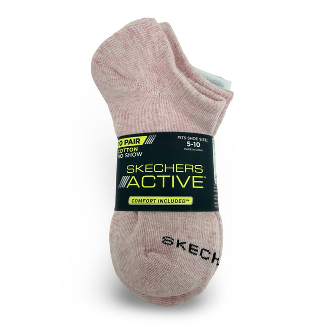 Skechers Women’s No Show Socks 10 Pack Cotton Blend Multi Sock Size 9–11