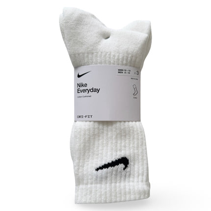 Three-pack of Nike white cotton crew socks