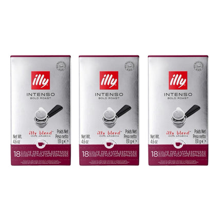 Illy Intenso E.S.E. Coffee Pods Dark Roast – 54 Pack (3 x 18)