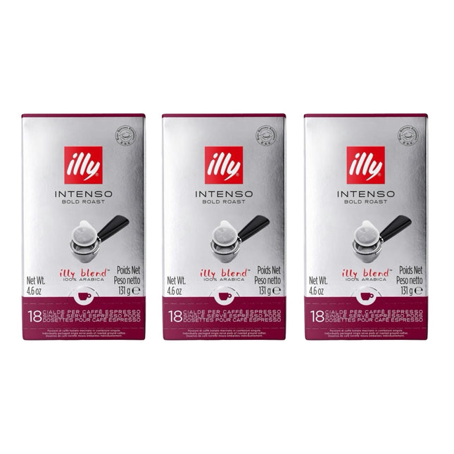 Illy Intenso E.S.E. Coffee Pods Dark Roast – 54 Pack (3 x 18)