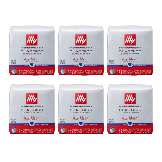Illy Lungo Classico iPerespresso Capsules Medium Roast 108 Pack (6 x 18)