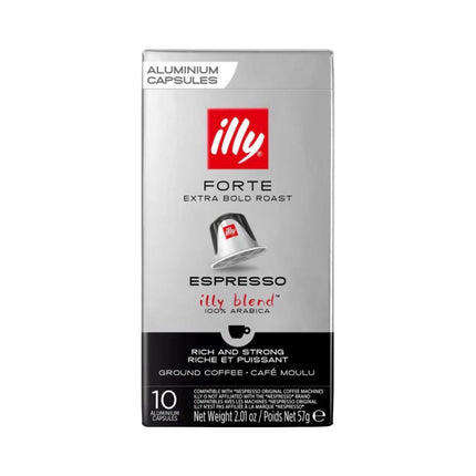 Illy Forte Coffee Capsules Dark Roast – 10 Pack (Compatible with Nespresso Original Machines)