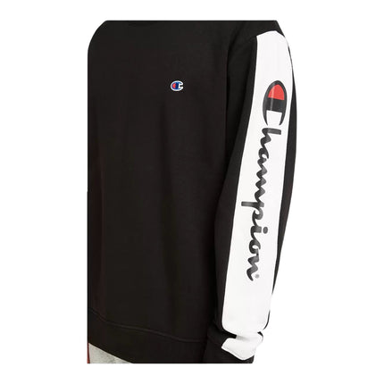 Champion Panel Crew Sweatshirt Mens Fleece Pullover - Black