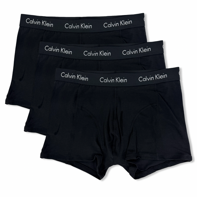 Calvin Klein Men's Cotton Stretch Trunk 3 Pack – Black