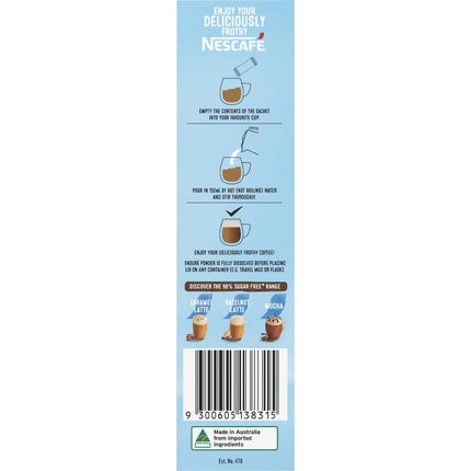 Nescafe 98% Sugar Free Latte Coffee Sachets - 100 Pack