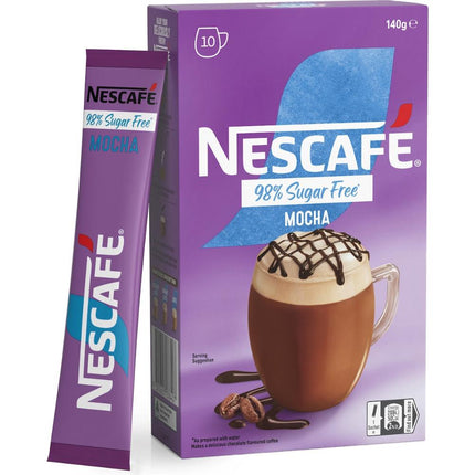 Nescafe Mocha Coffee Sachets 98% Sugar Free 50 Pack
