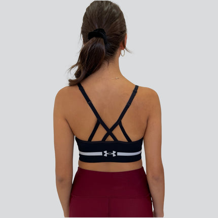 Under Armour Women’s Seamless Low-Support Long Sports Bra – Black/Grey