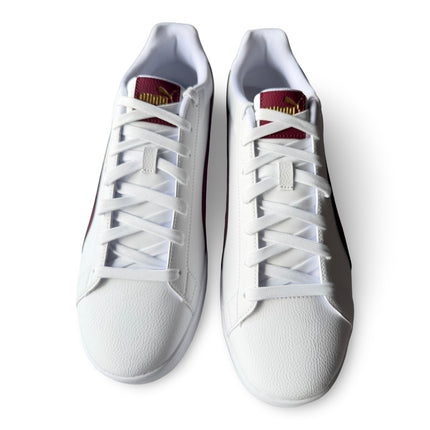 Puma Men’s Court Classico Sneakers – White/Maroon/Gold