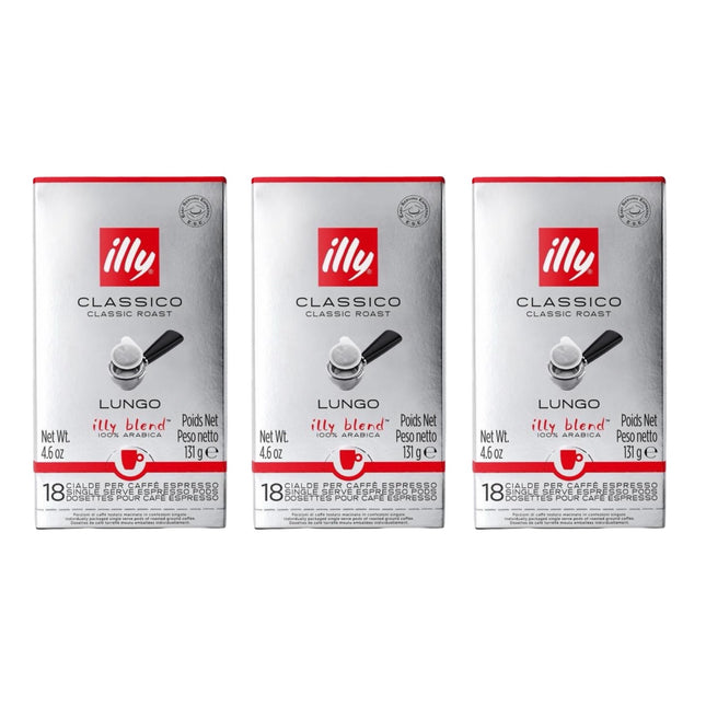 Illy Lungo E.S.E. Coffee Pods Medium Roast – 54 Pack (3 x 18)