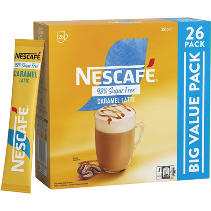 Nescafe 98% Sugar Free Caramel Latte Coffee Sachets - 130 Pack