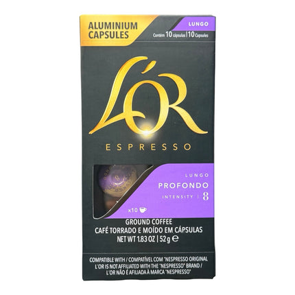 L'OR Espresso Lungo Profondo Coffee Capsules Intensity 8 – 100 Pack (Compatible with Nespresso Original Machines)