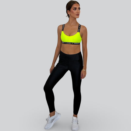 Back view of Under Armour women’s crossback sports bra showing slim straps and breathable design
