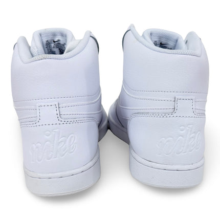 Heel view of Nike Men’s Ebernon Mid mid-cut shoes – White/White