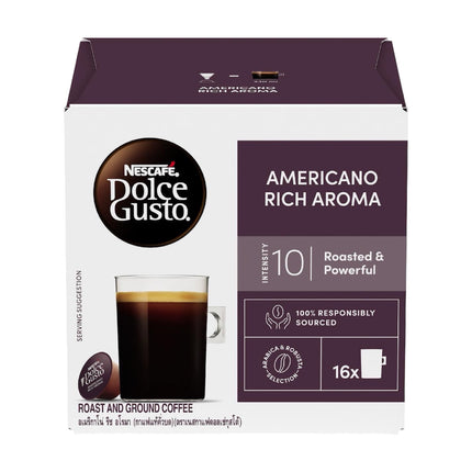 Nescafe Dolce Gusto Americano Rich Aroma Coffee Capsules 48 Pack (3 x 16) - Smooth & Balanced