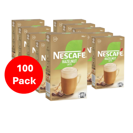 Nescafe Hazelnut Latte Coffee Sachets 100 Pack