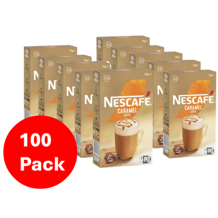 Nescafe Caramel Latte Coffee Sachets - 100 Pack