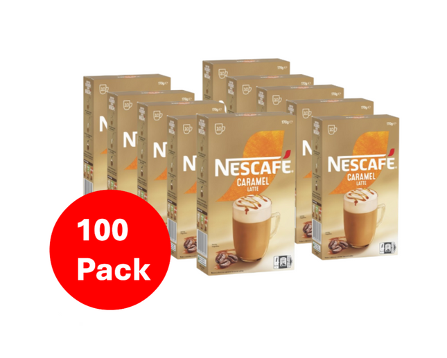 Nescafe Caramel Latte Coffee Sachets - 100 Pack