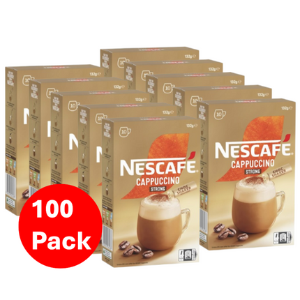 Nescafe Cappuccino Strong Coffee Sachets - 100 Pack