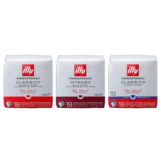 Illy iPerespresso Capsules Variety Pack 54 Pack (Classico, Intenso, Lungo – 3 x 18)