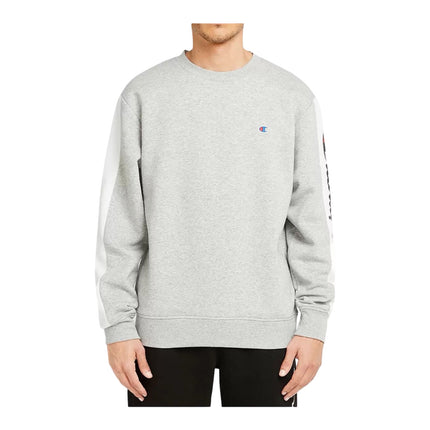 Champion Panel Crew Sweatshirt Mens Fleece Pullover - Heather Grey