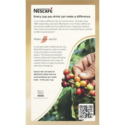 Nescafe Hazelnut Latte Coffee Sachets 100 Pack