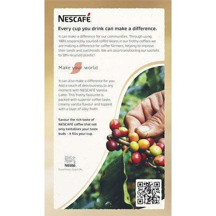 Nescafe Vanilla Latte Coffee Sachets - 100 Pack