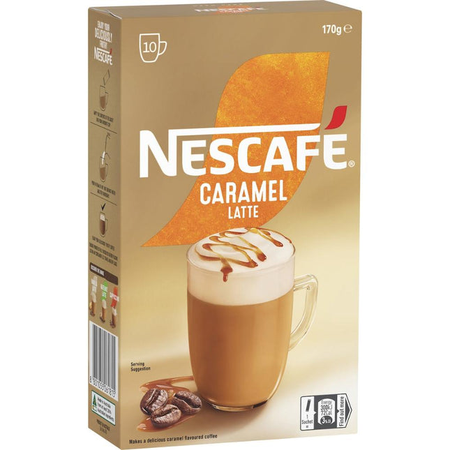 Nescafe Caramel Latte Coffee Sachets 10 Pack