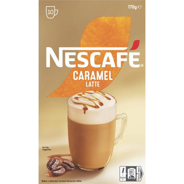 Nescafe Caramel Latte Coffee Sachets 10 Pack