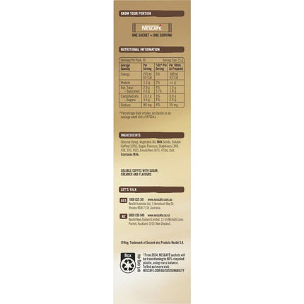Nescafe Latte Coffee Sachets - 100 Pack