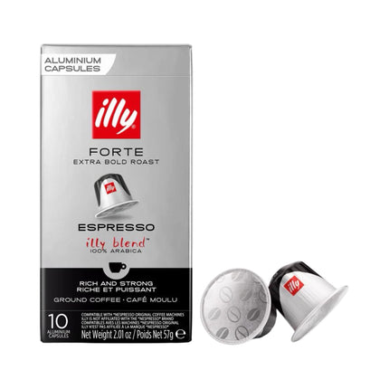 Illy Forte Coffee Capsules Dark Roast – 10 Pack (Compatible with Nespresso Original Machines)