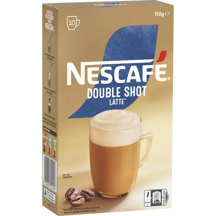Nescafe Double Shot Latte Coffee Sachets - 100 Pack
