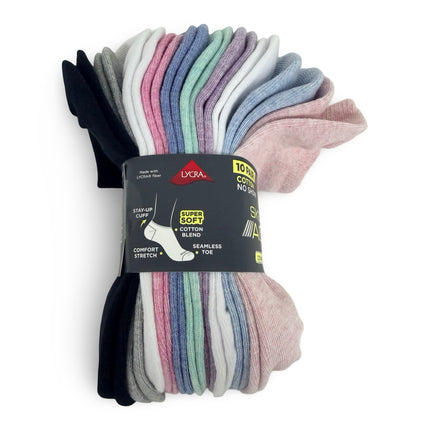 Skechers Women’s No Show Socks 10 Pack Cotton Blend Multi Sock Size 9–11