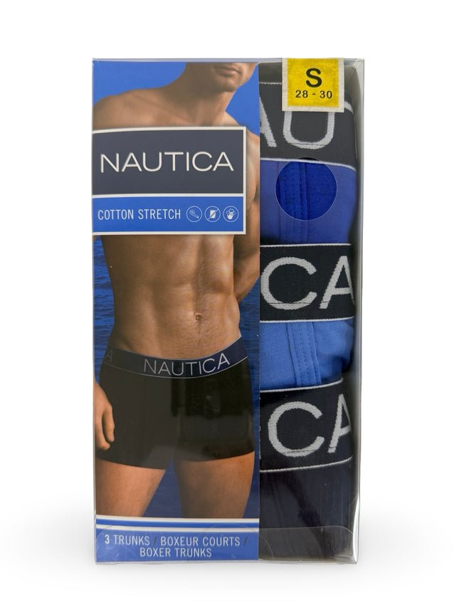 Nautica Cotton Stretch Trunk 3 pack - Peacoat/Sea Cobalt/Aero Blue