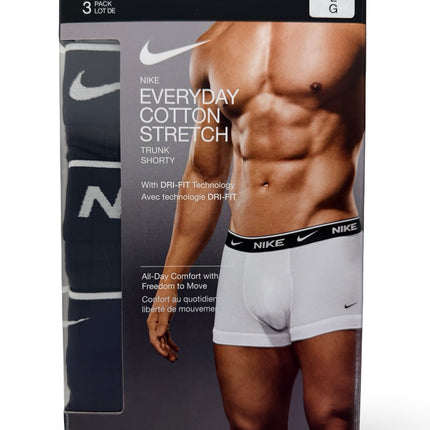 Nike Cotton Stretch Trunks 3 Pack - Black