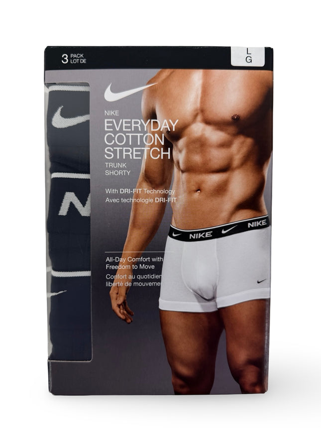 Nike Cotton Stretch Trunks 3 Pack - Black