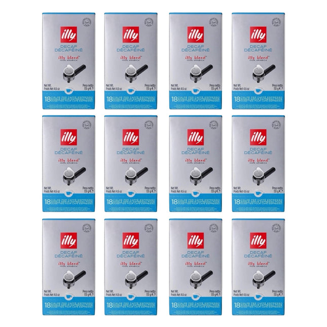 Illy Decaf E.S.E. Coffee Pods Medium Roast – 216 Pack (12 x 18)