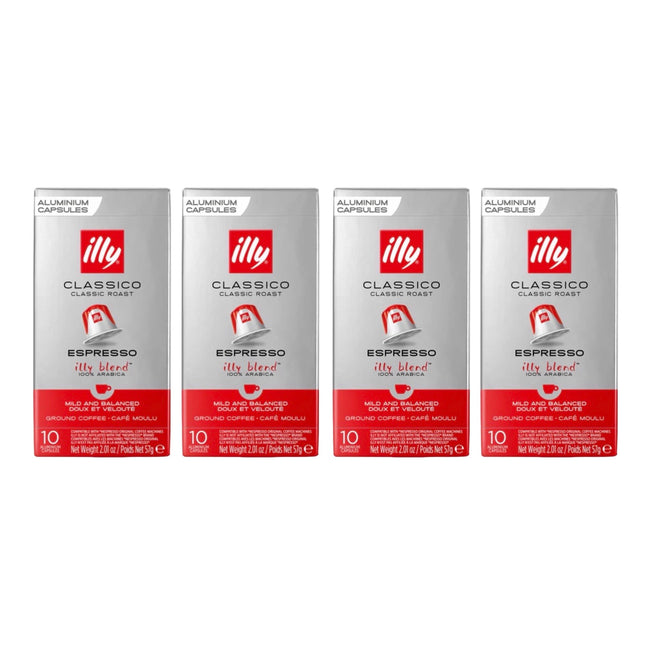 Illy Classico Coffee Capsules Medium Roast – 40 Pack (Compatible with Nespresso Original Machines)