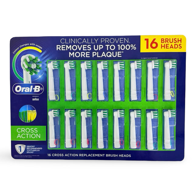 Oral-B Cross Action replacement brush heads 16 pack for electric toothbrushes