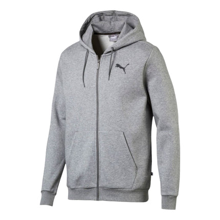 Puma ESS Small Logo Full Zip Hoodie Mens Fleece - Medium Grey Heather