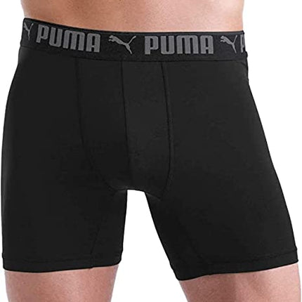 PUMA Men's Performance Sport Boxer Briefs 5-Pack, Black/Grey