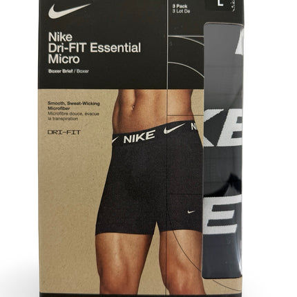 Nike Dri-FIT Essential Micro Boxer Briefs 3 Pack - Black