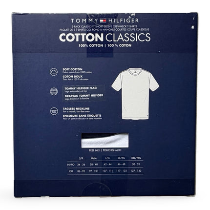 Tommy Hilfiger Men's Cotton Classics Crew Neck T-Shirt 3 Pack - Black/Red/White