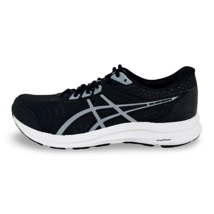 ASICS GEL-Contend 8 lightweight men’s road running shoes – Black with White accents