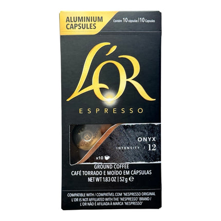 L'OR Espresso Onyx Coffee Capsules Intensity 12 – 100 Pack (Compatible with Nespresso Original Machines)