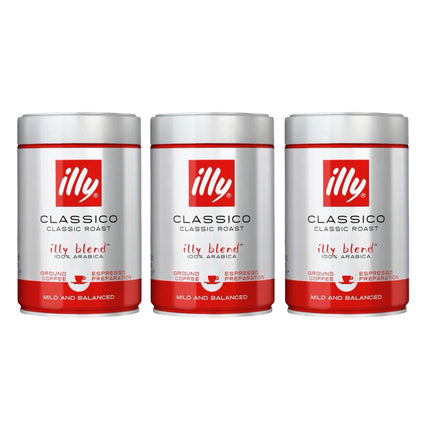Illy Classico Ground Coffee Medium Roast 750g (3 x 250g)