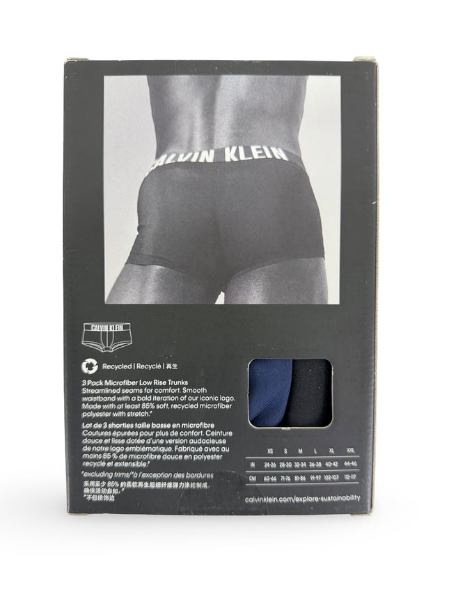 Calvin Klein Men’s Intense Power Low Rise Trunk 3 Pack – Black/Navy/Pink
