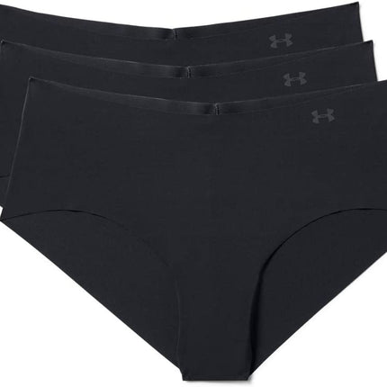 Under Armour Womens Pure Stretch Hipster Underwear 3 Pack - Black/Black/Black
