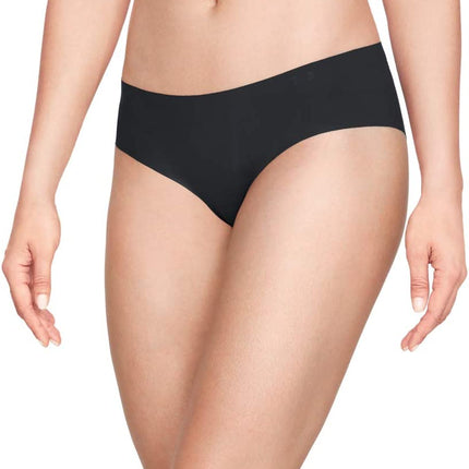 Under Armour Womens Pure Stretch Hipster Underwear 3 Pack - Black/Black/Black