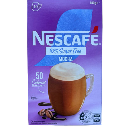 Nescafe Mocha Coffee Sachets 98% Sugar Free – 10 Pack